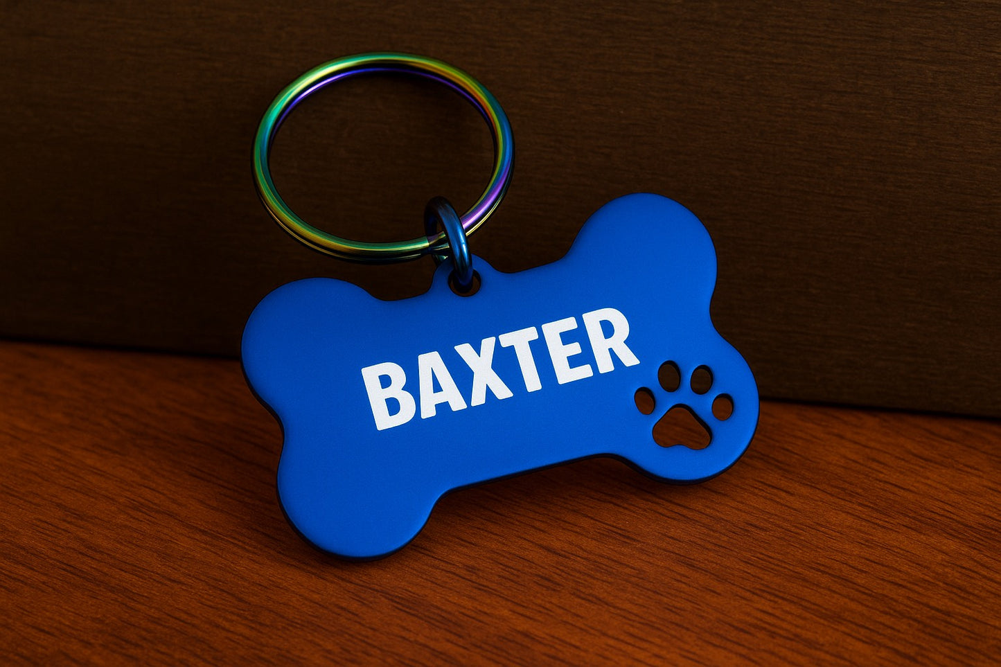 Blue Custom Engraved Tag