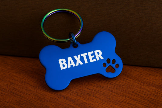 Blue Custom Engraved Tag