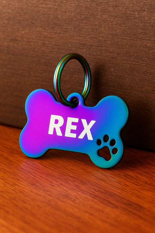 Rainbow Custom Engraved Tag