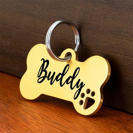 Gold Custom Engraved Tag
