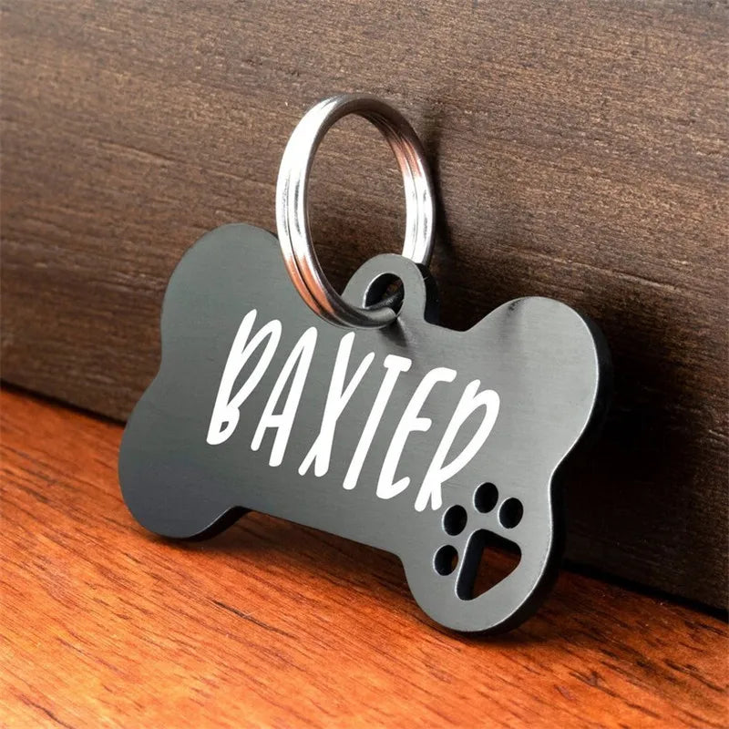 Black Custom Engraved Tag